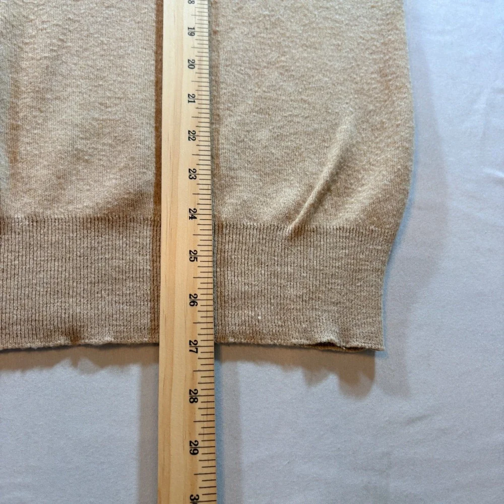 Steeplechase V-Neck Sweater Mens XL Tan Vintage Orlon Acrylic Knit Pullover USA